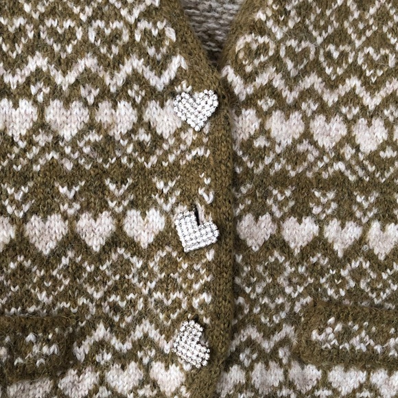 Zara Fair Isle & Hearts wool blend button vest - Picture 3 of 6